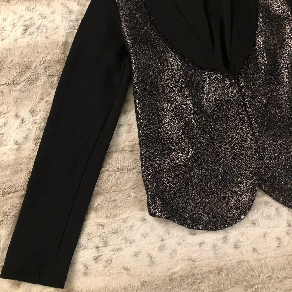 : : Formal Glitter Metallic Crop Jacket : :